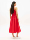 Vestido Longo sem Manga em Popeline Slim