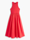 Vestido Longo sem Manga em Popeline Slim