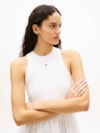 Vestido Longo sem Manga em Popeline Slim