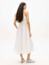 Vestido Longo sem Manga em Popeline Slim
