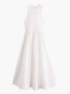 Vestido Longo sem Manga em Popeline Slim