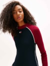 Vestido Manga Longa Colorblock de Tricot Canelado Tommy Jeans
