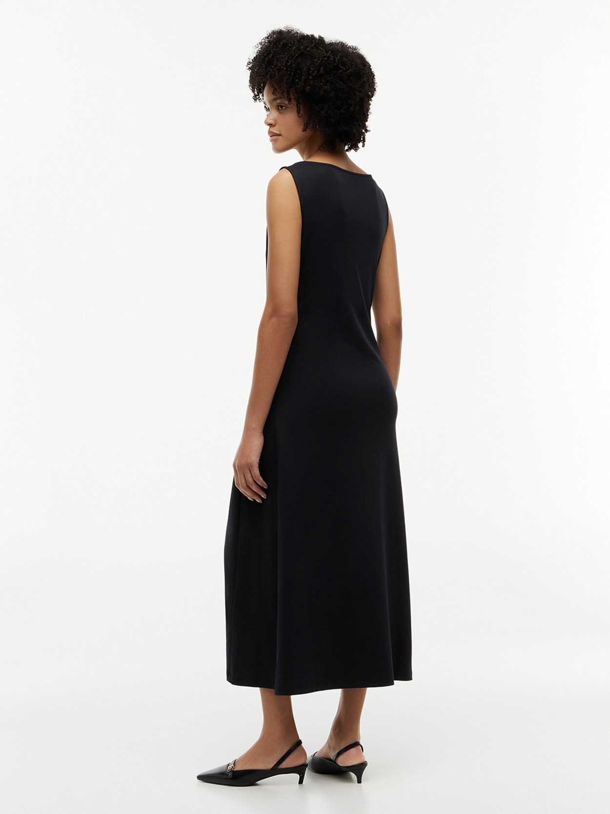Vestido Midi de Malha Entrelaçada com Nó