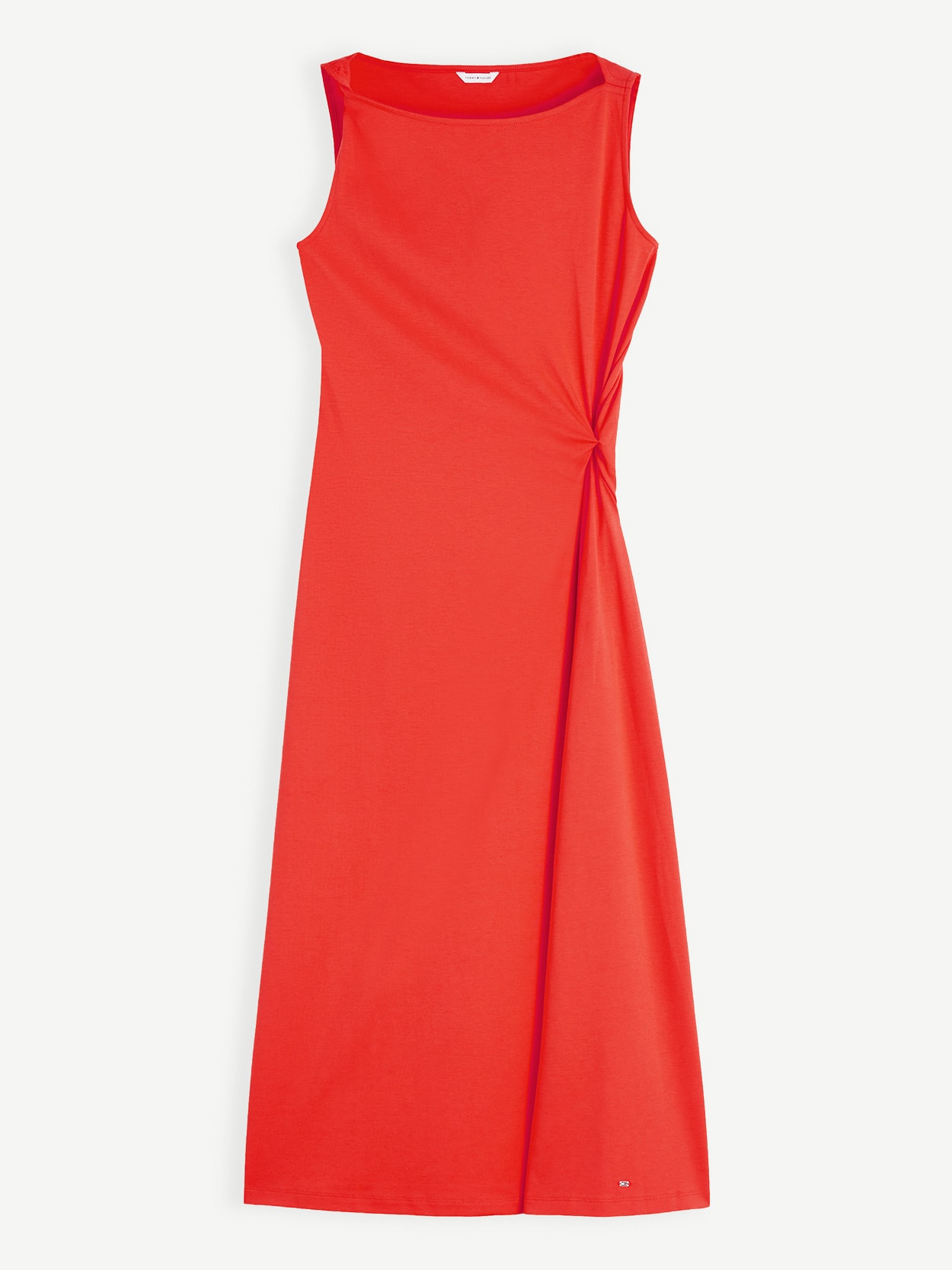 Vestido Midi de Malha Entrelaçada com Nó