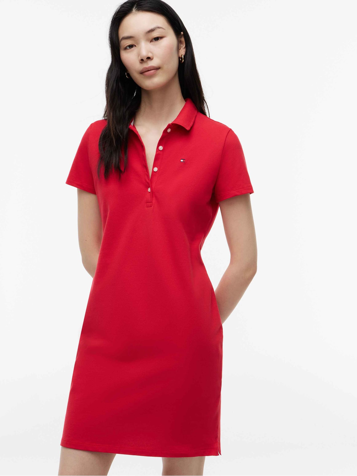 Vestido Polo Clássico em Piquê com Botões