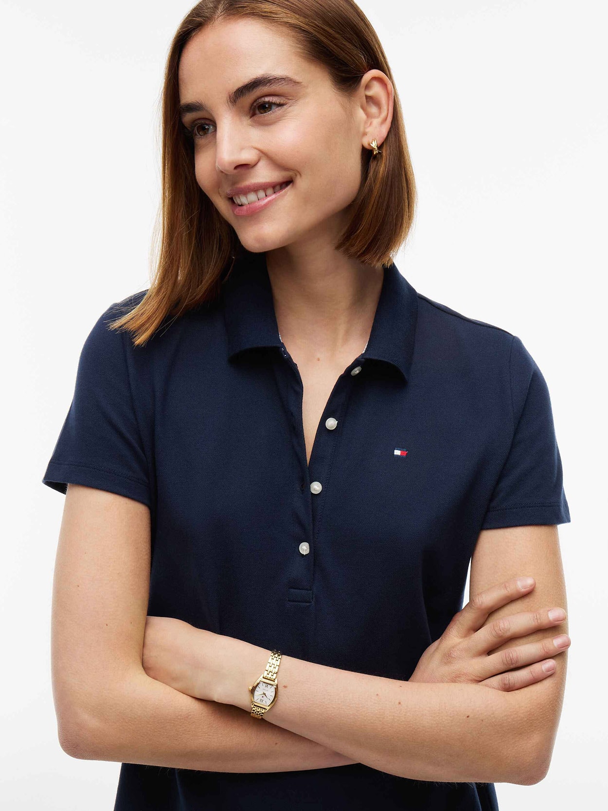 Vestido Polo Clássico em Piquê com Botões